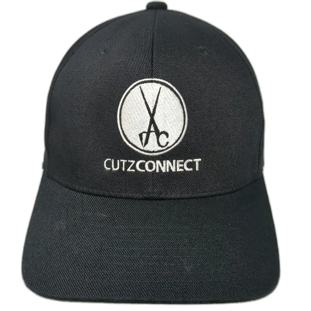 Yupoong Baseball Cap Black One Size CutzConnect Logo Flexfit 110 Strapback Hat